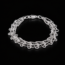 Men's Geometric Braided Silver Bracelet