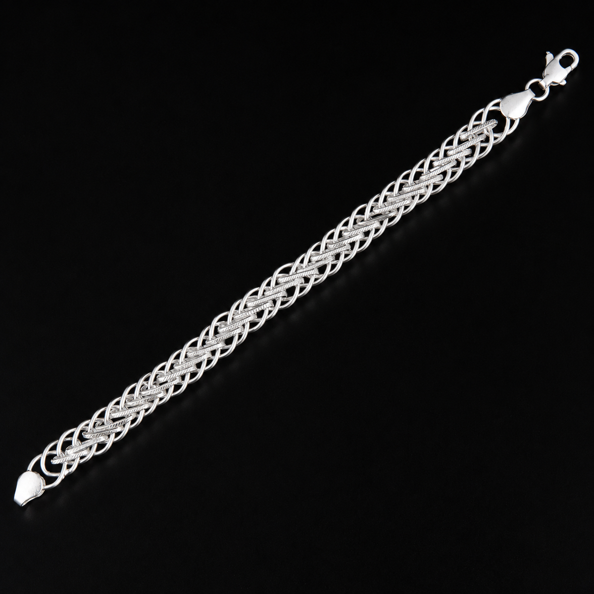Men's Double-Weave Silver Bracelet