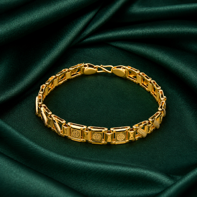 Men's Geometric Panel Link Bracelet