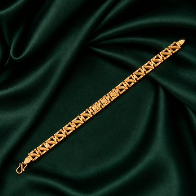 Men's Geometric Panel Link Bracelet