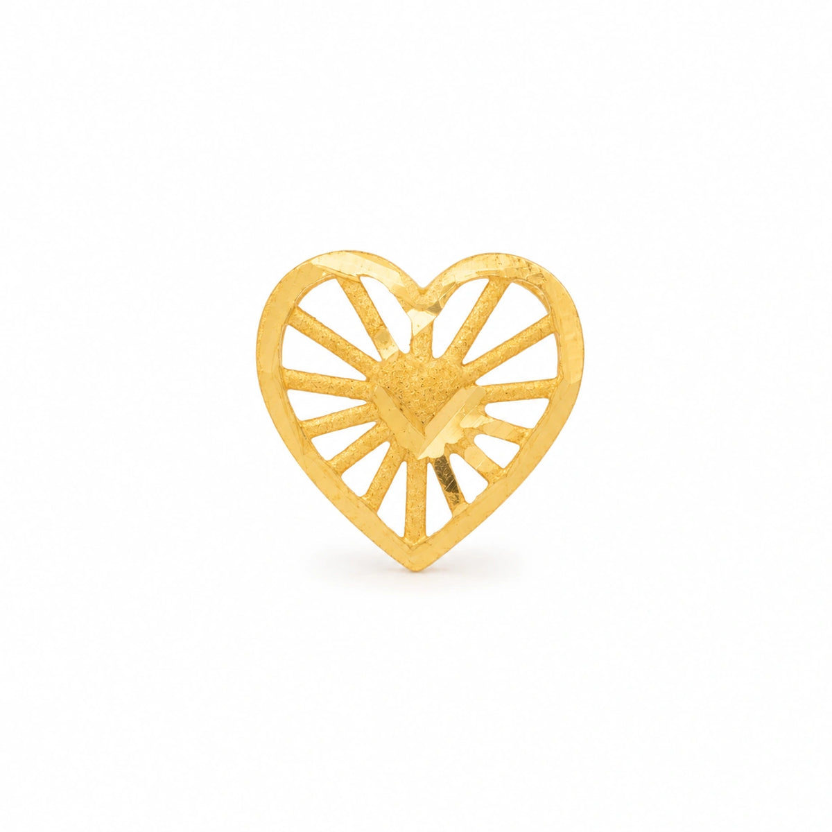 Heart-Inspired Floral Nose Pin