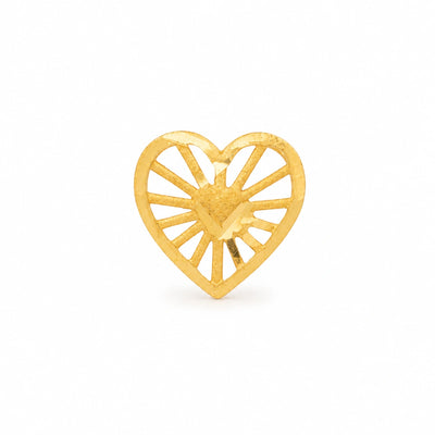 Heart-Inspired Floral Nose Pin