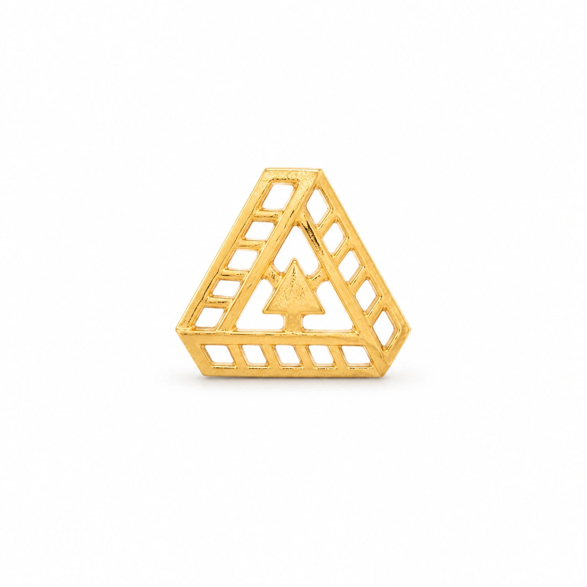 Geometric Triangular Tree Motif Nose Pin