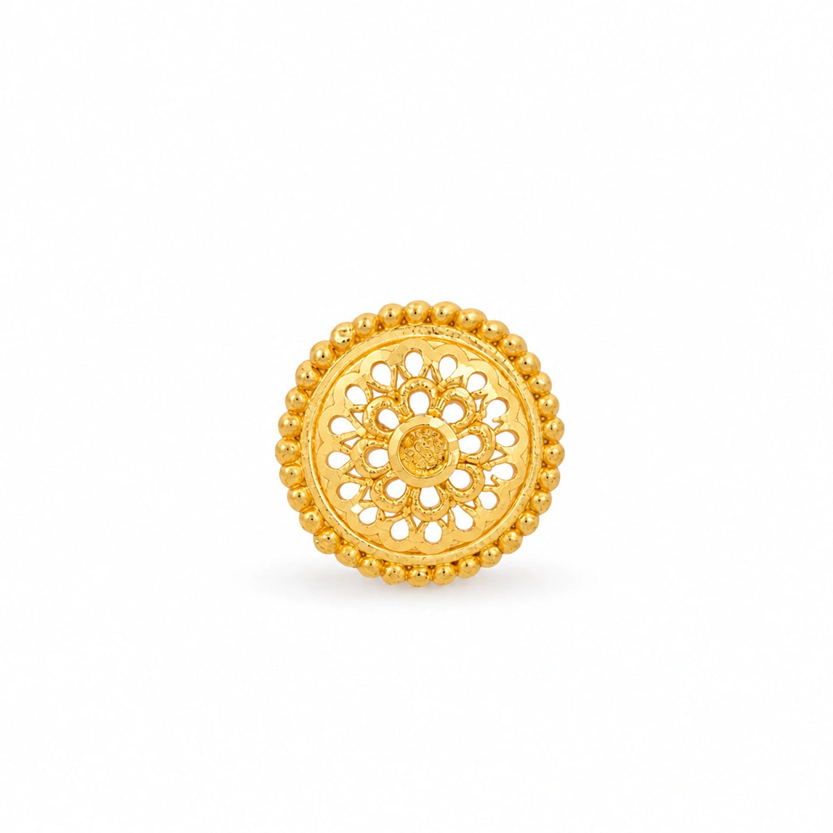 Round Floral Mandala Nose Pin