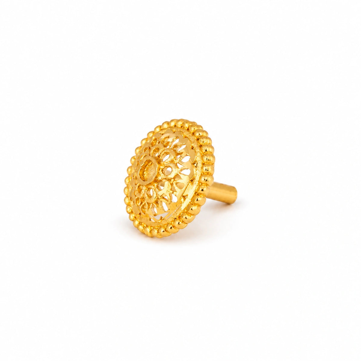 Round Floral Mandala Nose Pin