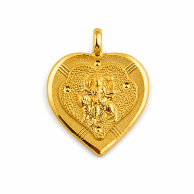 Round Scalloped Border Devotional Pendant