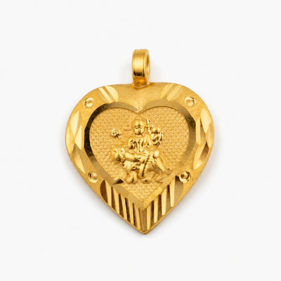 Heart-Shaped Faceted Border Devotional Pendant