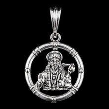 Round Hanuman Silver Pendant