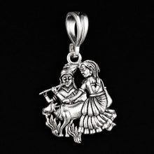Krishna Radha Silver Pendant