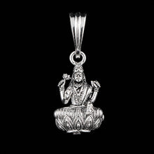 Seated Goddess Lotus Silver Pendant