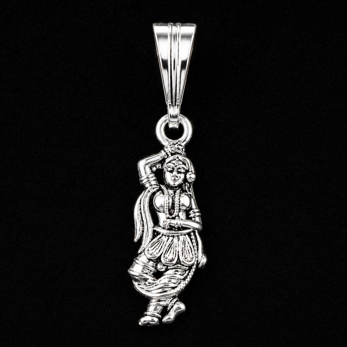 Slim Devotional Goddess Silver Pendant