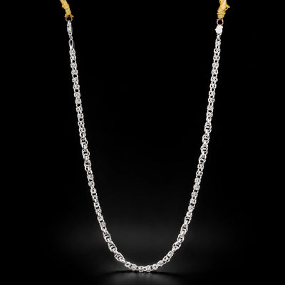 Textured Linked Silver Chain