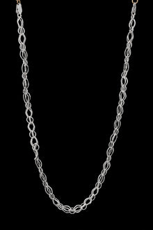 Double-Loop Interwoven Silver Chain