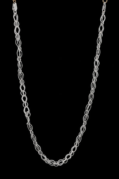 Double-Loop Interwoven Silver Chain