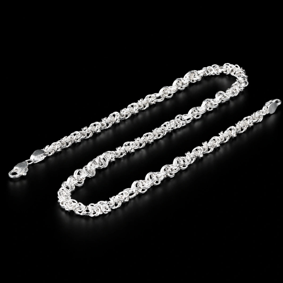 Textured Linked Silver Chain