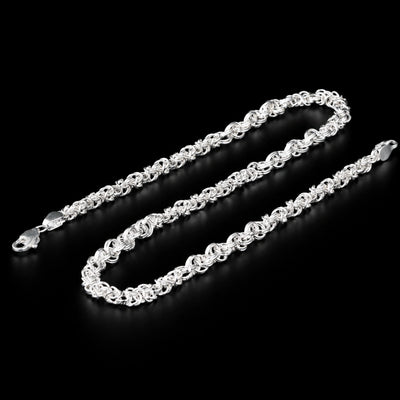 Textured Linked Silver Chain