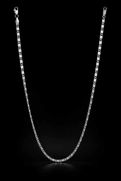Slim Curved Link Silver Chain