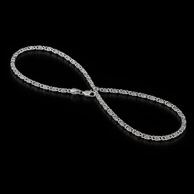 Slim Curved Link Silver Chain