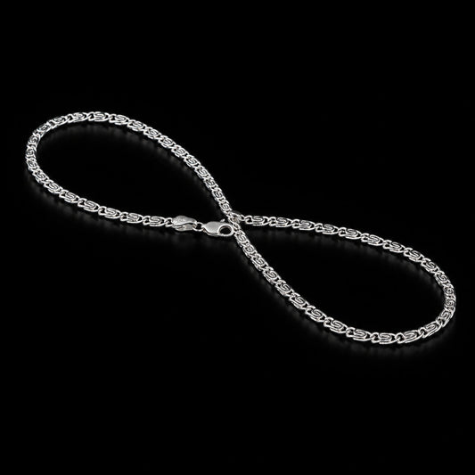 Slim Curved Link Silver Chain