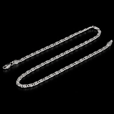 Slim Curved Link Silver Chain